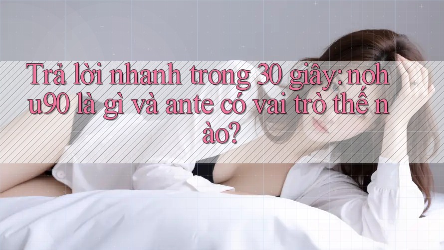 Trả lời nhanh trong 30 giây: nohu90 là gì và ante có vai trò thế nào? Trả lời nhanh trong 30 giây: nohu90 là gì và ante có vai trò thế nào?